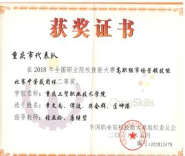 财经贸易系员工荣获2018年全国职业院校技能大赛“市场营销技能”赛项团体二等奖